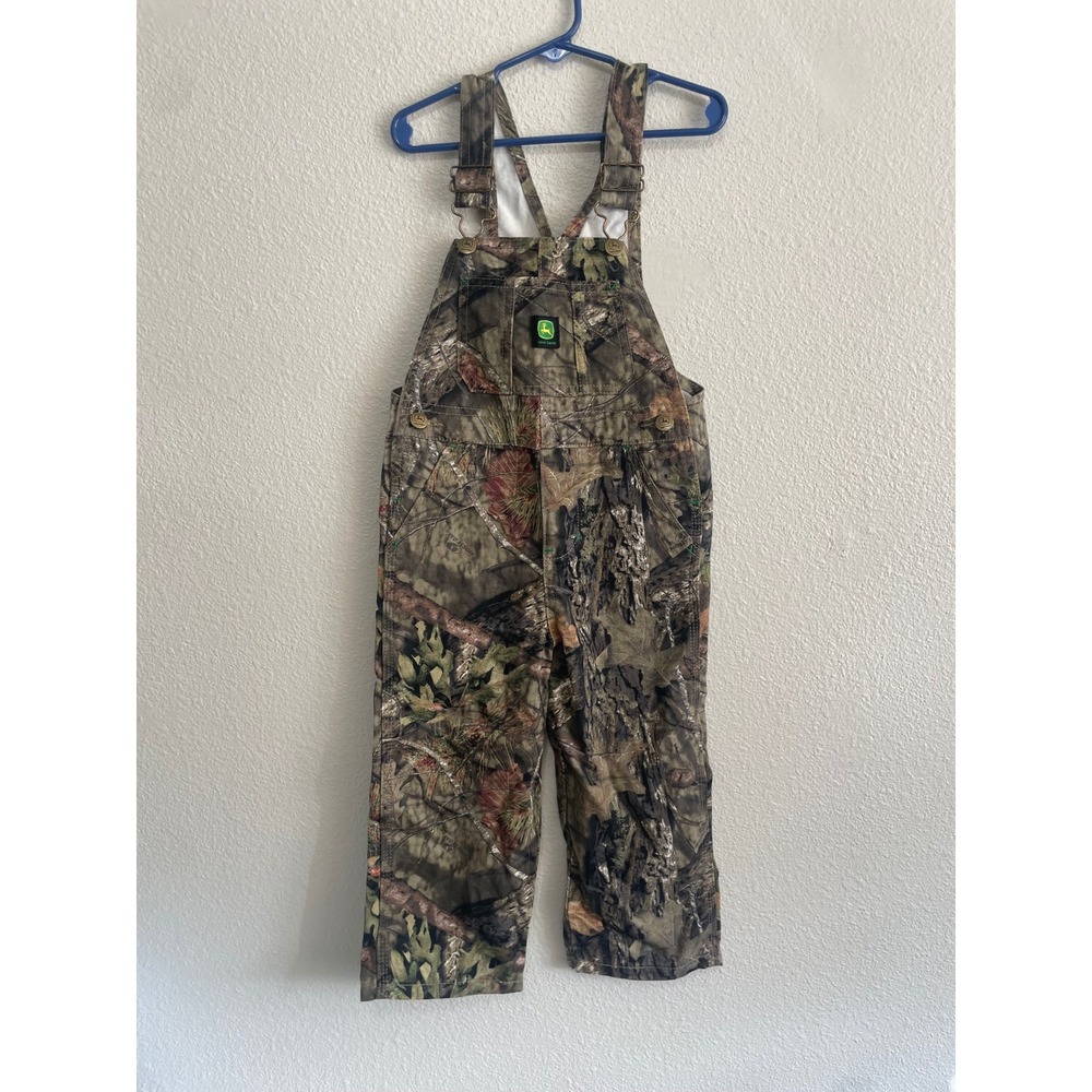 John Deere Overalls Kids 4T Camo Mossy Oak Break-Up Country Excellent Bibs